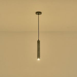 Concrete chandelier, single Led lamp, 3W, 280LM, 3000K, Ø45X1800MM, black, Arte Illumina Salpico