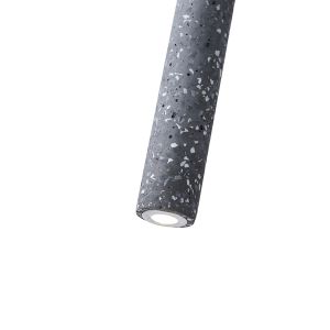 Concrete chandelier, single Led lamp, 3W, 280LM, 3000K, Ø45X1800MM, black, Arte Illumina Salpico