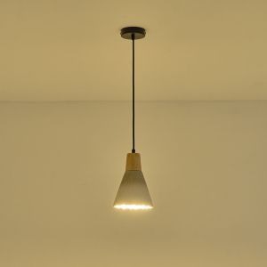 Rubber chandelier, wood-concrete, single lamp, 1XΕ27 Max 15W Ø160X1720 mm, khaki, Arte Illumina Gesso