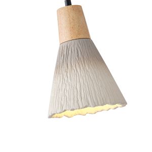 Rubber chandelier, wood-concrete, single lamp, 1XΕ27 Max 15W Ø160X1720 mm, khaki, Arte Illumina Gesso