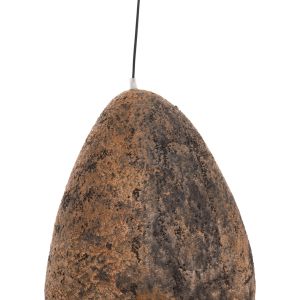 Chandelier with stone and faux wool (s) HM4417.03 gray/brown -- 37X30X45 cm.