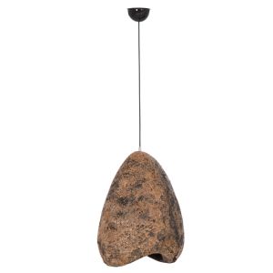 Chandelier with stone and faux wool (s) HM4417.03 gray/brown -- 37X30X45 cm.