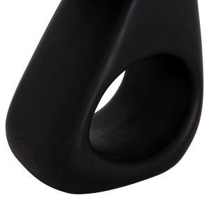 Side table Aida HM4692.01 fiber cement in black -- teak top 47X60X59 cm.
