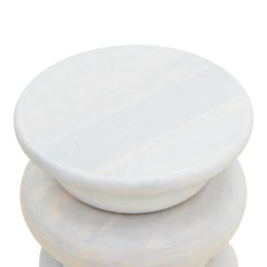 Side table Circena solid mango wood white D40x45cm
