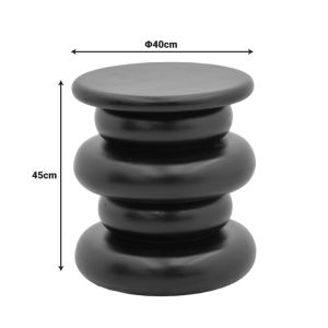 Side table Circena solid mango wood black D40x45cm