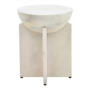 Side table Jenby solid mango wood white D40x50 cm