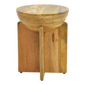 Side table Jenby solid mango wood in natural color D40x50cm
