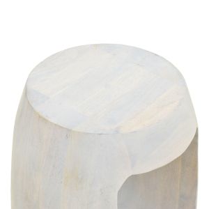 Lenora side table solid mango wood white D33x45cm