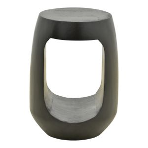 Lenora side table, solid mango wood, black, D33x45 cm