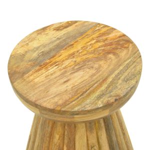 Side table Nemira solid mango wood in natural color D30x35cm
