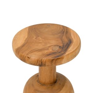 Queno side table made of suar wood in natural color D30x45cm