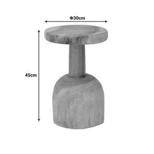 Queno side table made of suar wood in natural color D30x45cm