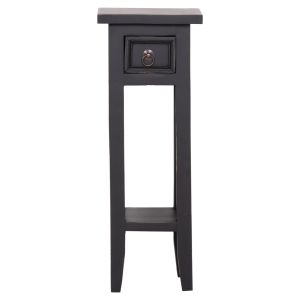 Side table Ramu HM9484.02 mahogany wood with drawer in black 25X25X66.5 cm.