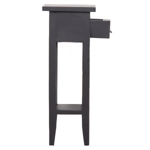 Side table Ramu HM9484.02 mahogany wood with drawer in black 25X25X66.5 cm.