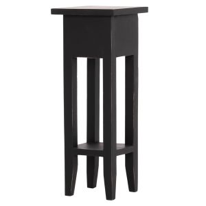 Side table Ramu HM9484.02 mahogany wood with drawer in black 25X25X66.5 cm.