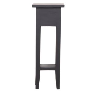 Side table Ramu HM9484.02 mahogany wood with drawer in black 25X25X66.5 cm.
