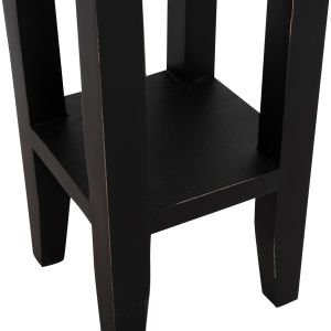 Side table Ramu HM9484.02 mahogany wood with drawer in black 25X25X66.5 cm.