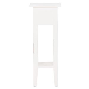 Side table Ramu HM9484.03 mahogany wood with drawer in white 25X25X66.5 cm.