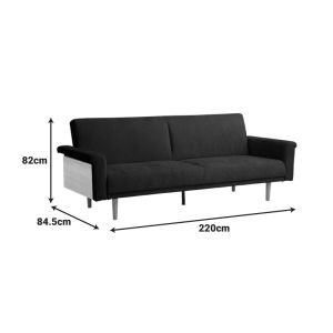 Sofa bed Flexo anthracite fabric 220x84.5x82cm