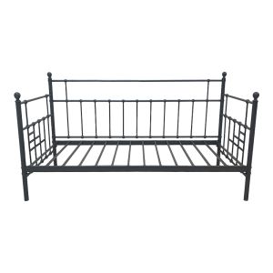 Sofa bed Routha, black metal, 90x190 cm
