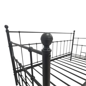 Sofa bed Routha, black metal, 90x190 cm