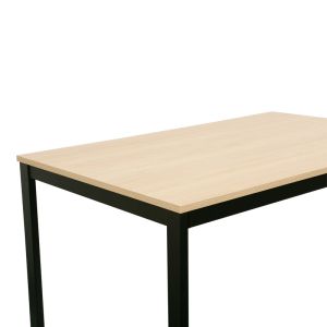 Extendable table Extento in natural color with black metal legs 120-180x74x75cm