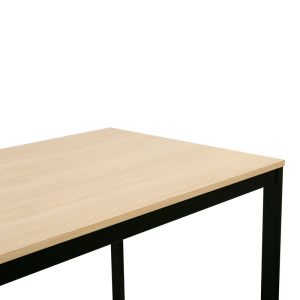 Extendable table Extento in natural color with black metal legs 120-180x74x75cm