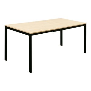 Extendable table Extento in natural color with black metal legs 120-180x74x75cm