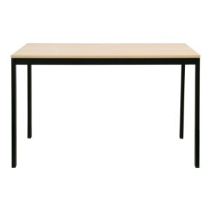 Extendable table Extento in natural color with black metal legs 120-180x74x75cm