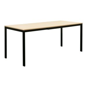 Extendable table Extento in natural color with black metal legs 120-180x74x75cm