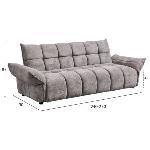 Sofa bed Melu HM3314.01 gray fabric - seat with springs with pocket 240-250X90X85ВСМ.