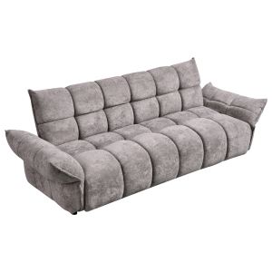 Sofa bed Melu HM3314.01 gray fabric - seat with springs with pocket 240-250X90X85ВСМ.