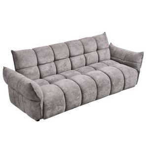 Sofa bed Melu HM3314.01 gray fabric - seat with springs with pocket 240-250X90X85ВСМ.