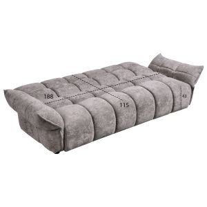 Sofa bed Melu HM3314.01 gray fabric - seat with springs with pocket 240-250X90X85ВСМ.