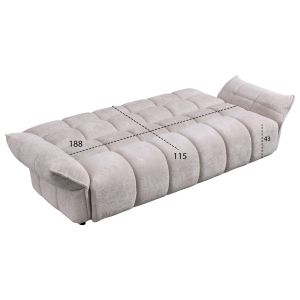 Sofa bed Melu HM3314.02 beige fabric - seat with springs with pocket 240-250X90X85ВСМ.