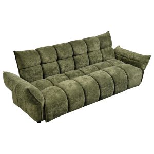 Sofa bed Melu HM3314.03 green fabric - seat with springs with pocket 240-250X90X85ВСМ.