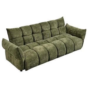 Sofa bed Melu HM3314.03 green fabric - seat with springs with pocket 240-250X90X85ВСМ.