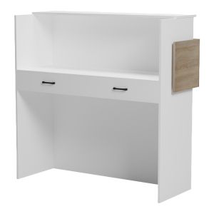 Рецепция Optima с LED бяло - sonoma 110x40x110см