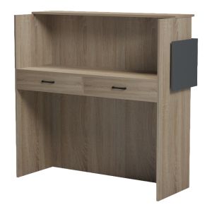 Рецепция Optima с LED осветление, цвят sonoma-antracit, 110x40x110 см