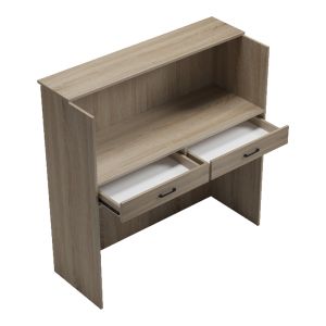 Рецепция Optima с LED осветление, цвят sonoma-white, marlbew look, 110x40x110 см