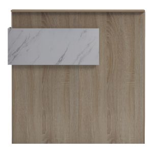 Рецепция Optima с LED осветление, цвят sonoma-white, marlbew look, 110x40x110 см