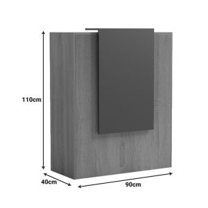 Рецепция Zowel с LED осветление, цвят sonoma-white, мраморен вид 90x40x110 см