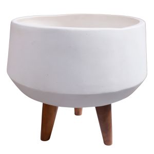 Саксия Quan HM4680.02S фиброцимент в бяло - основа от тик Φ37X36HCM