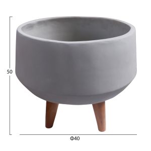 Саксия Quan HM4680.03S фиброцимент в сиво - основа от тик Φ37X36HCM