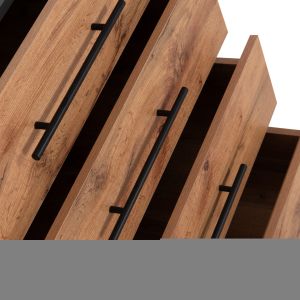 Chest of drawers with 4 drawers Carys HM745.12 melamine in natural/gray color 75X40X83 cm.