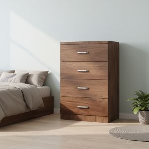 Chest of 4 drawers, Killian walnut, 80x40x80 cm