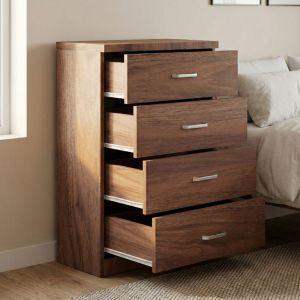 Chest of 4 drawers, Killian walnut, 80x40x80 cm