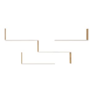 Wall shelf Flear white with oak color 179x14.5x76.2cm