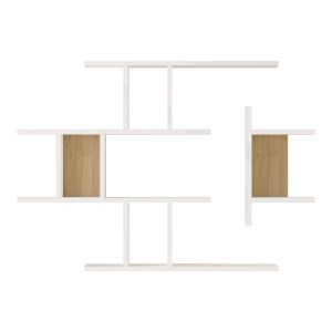 Wall shelf Ledia white with oak color 110.6x14.5x78cm