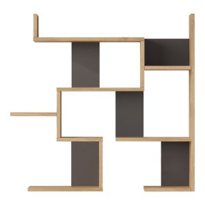Wall shelf Maze oak with anthracite color 93.3x14.5x90cm
